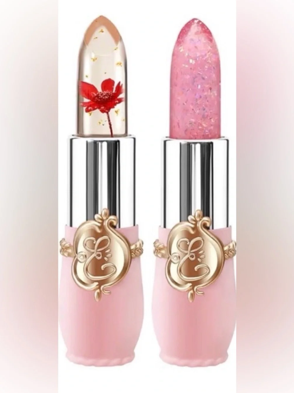 Luxury Viral Floral & Glistening Color changing lip balm.